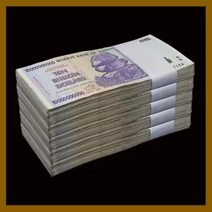Zimbabwe 10 Billion Dollars x 500 Pcs Bundle Brick, 2008 AA/AB, Used COA - Picture 1 of 7