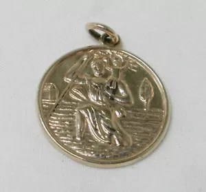 9ct Gold St Christopher Charm / Pendant 1960's Vintage 22811 - Picture 1 of 3
