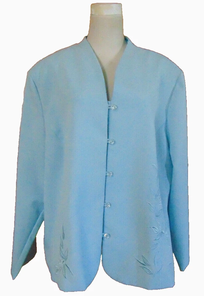 CHAQUETA BLAZER FLORES PRIMAVERA VERANO AZUL ELEGANTE MUJER ELISABETH WILLIAMS ~ 3XL Foto 1 de 4