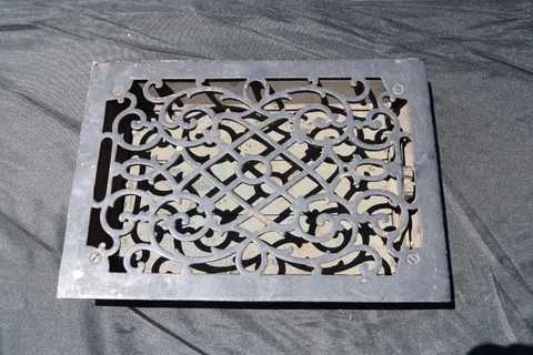 Antique Cast Iron Heat Grate Floor Register 8x12 Decorative Vintage Old Cover