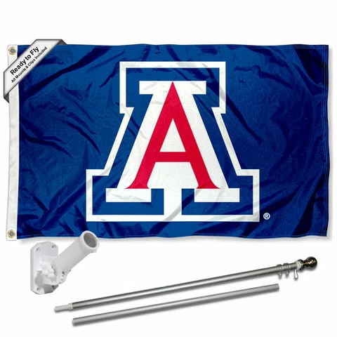 Arizona Wildcats Blue Flag Pole and Bracket Gift Package Cover