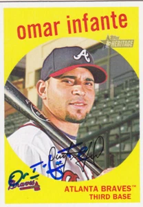 OMAR INFANTE ATLANTA BRAVES SIGNED CARD KANSAS CITY ROYALS MARLIN DETROIT TIGERS - Picture 1 of 1