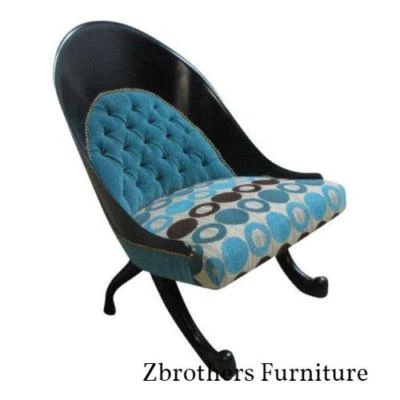Funky Hollywood Regency Style Modern Scoop Back Fireside Lounge Club Chair B - Image 1 of 4
