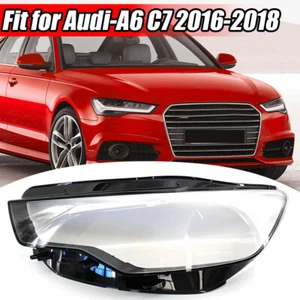 Left Shell Headlight Lampshade Mask Clear Cover FOR Audi A6 A6L C7 2016 17 2018 - Picture 1 of 9