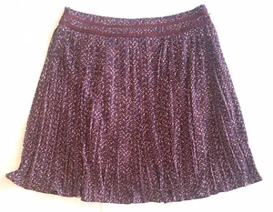 NWT Banana Republic Micro Pleat Midi Skirt Sz 10 Burgundy Blue White Pattern New - Picture 1 of 8