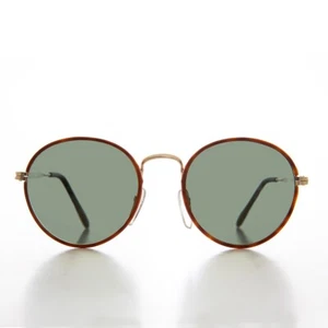 Round Polo Tortoise Vintage Sunglasses Blonde Tortoise - Clerk - Picture 1 of 3