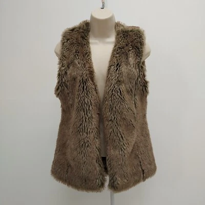 Chaleco cárdigan rue 21 para mujer talla mediana marrón imitación piel sin mangas ocasiones Foto 1 de 4