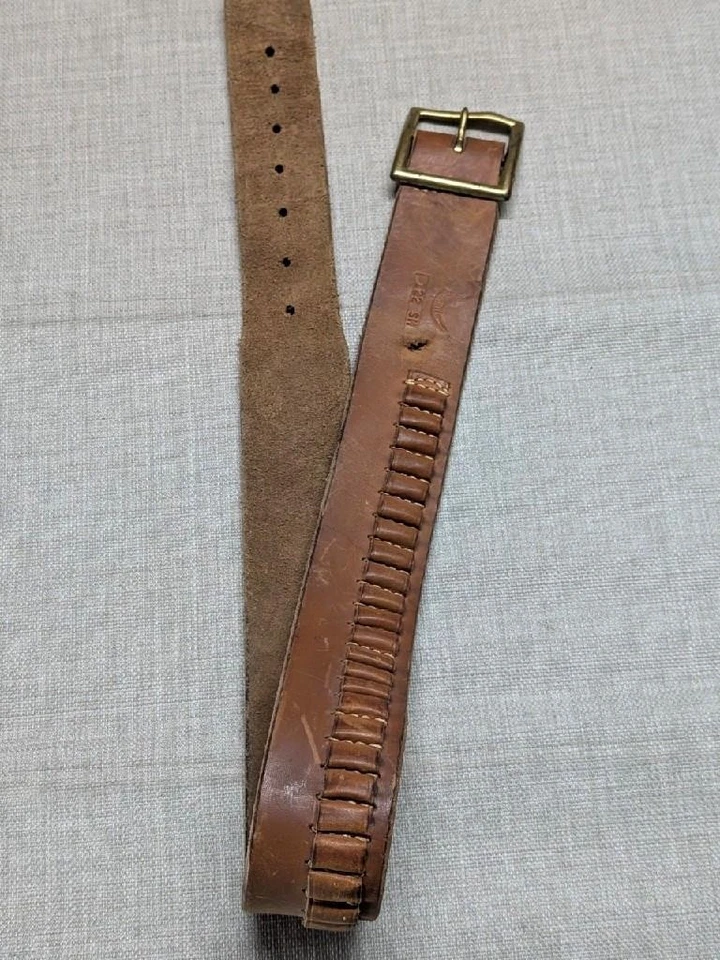 vintage HUNTER holster belt 28 ammo WESTERN cowhide leather 122 SN gun Foto 1 de 4