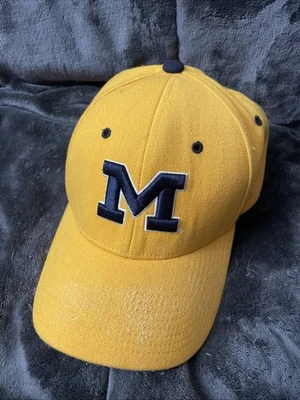 Michigan Wolverines Hat Cap YELLOW Navy M NCAA Baseball Zephyr Size M/L Go Blue - Image 1 of 4