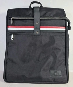 Tissot Designer Backpack Bag Square Black Nylon Limited Edit Fits 14” Laptop Euc - Picture 1 of 21