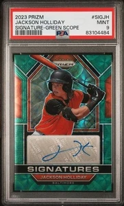 2023 Panini Prizm Jackson Holliday Green Scope Signature Baltimore Orioles PSA 9 - Bild 1 von 2