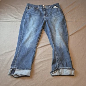 Pantalones Levi Strauss Signature Gold 16 W33 tiro medio capri enrollados azul envejecido - Imagen 1 de 23