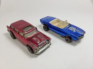 Hot Wheels Classic Nomad Rose 1969 And Custom Firebird Blue 1968 Redline Lot - Picture 1 of 10