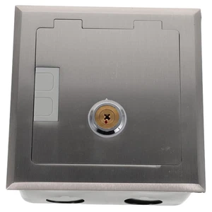 Recessed Floor Socket Box - Protective Waterproof Stainless Steel Enclosure - Picture 1 of 12