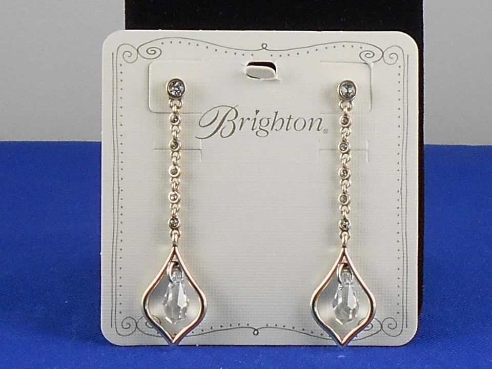 Brighton Prism Lights Silver-Tone Long Crystal Drop Earrings Sparkling