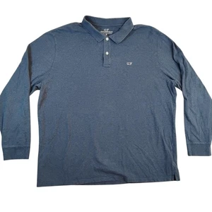 Vineyard Vines Poloshirt Herren XL Blau Langarm Stretch Wal Bestickt - Bild 1 von 9