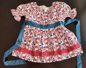 Matilda Jane CRIMSON CUTIE Top 8 Red Floral Peasant Lace Hello Lovely E1 - Picture 1 of 8