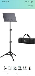 Sheet Music Stand, Height-Adjustable (32in-70in) with Carry Bag,(see Discription - Picture 1 of 5