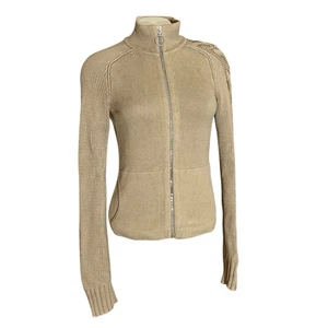 A/X Armani Exchange hellbrauner Langarmpullover mit durchgehendem Reißverschluss und Stehkragen Gr. S - Bild 1 von 8