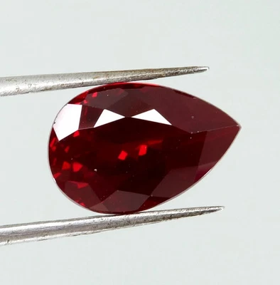 Piedra preciosa suelta certificada rubí oscuro rojo natural corte pera Myanma... - Imagen 1 de 4