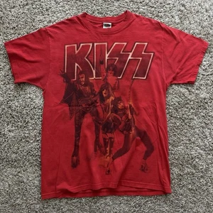 Vintage KISS Shirt Tour 2004 Rock the Nation Red Rare Double Sided Men’s Size L - Picture 1 of 5