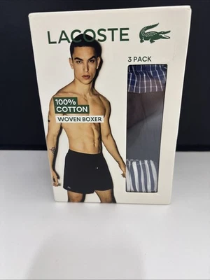 Ropa interior boxer tejida 100 % algodón Lacoste para hombre - talla 3XL - azul - nueva Foto 1 de 4