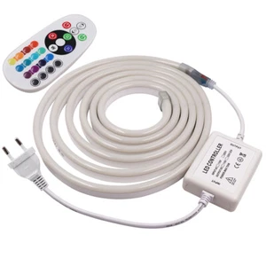 220V Neon RGB LED Streifen Stripe Lichtband Lichtleiste Dimmbar In/Außen Garten - Bild 1 von 14