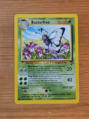 Pokémon TCG Butterfree Base Set 2 Unlimited 34/130 Regular LP WOTC. - Image 1 of 2