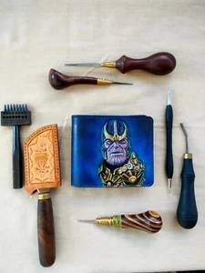 "Thanos" Leather Craving Unisex Wallet ||| 100% Handmade - Picture 1 of 10