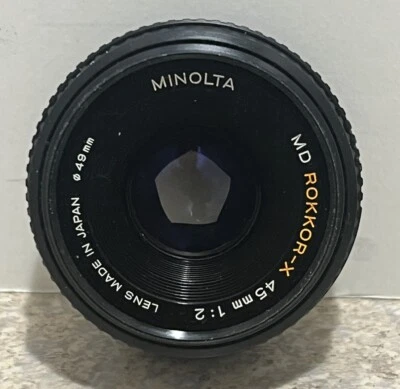 Lente principal de enfoque manual Minolta MD Rokkor-X 45 mm f2 súper limpia sin cubierta Foto 1 de 4
