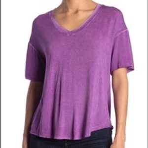 Abound Women's T-Shirt Washed V-Neck Ladies Tee Tops High/Low Purple Size XXS - Picture 1 of 6
