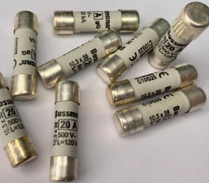 20A 500Vac Fuse 10 x 38mm gG 120kA Fast Acting Ceramic Cartridge C10G20 - Picture 1 of 3