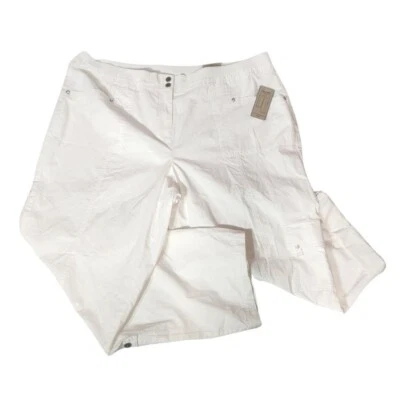 Calça conversível Laura Ashley feminina tamanho 22W Capri branca American Glory nova - Imagem 1 de 4