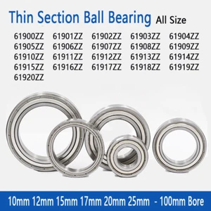 Thin Section Deep Groove Ball Bearing 61900ZZ (6900ZZ) to 61920ZZ (6920ZZ) - Picture 1 of 5
