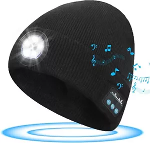 Leichte Bluetooth Beanie mit LED Licht - ideales Geburtstags- oder Weihnachtsgeschenk - Bild 1 von 10