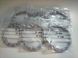 10m Draht Anschlussdraht Teflonlitze versilbert 24 AWG weiß/violett PTFE 600V - Bild 1 von 3