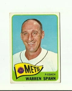 1965 TOPPS #205 Warren Spahn: P-Coach: New York Mets: Baseball Card MLB - Picture 1 of 2
