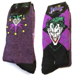 Hyp DC Comics The Joker Pose Men's Crew Socks 2 Pair Pack Shoe Size 6-12 - Picture 1 of 3