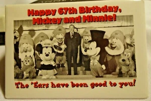 PIN Mickey & Minnie Rectangular Feliz 67 cumpleaños WALT DISNEY 3,25"" x 2,25"" - Imagen 1 de 3