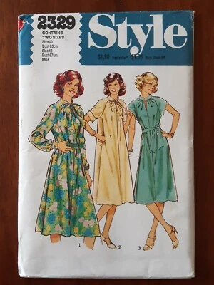 STYLE PATTERN - 2329 LADIES DRESS FLARED RAGLAN NECK TIE SASH 10-12 UNCUT - Image 1 of 2