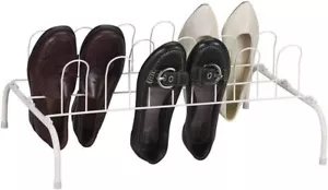 Household Essentials 9-Pair Wire Shoe Rack, White - Picture 1 of 2