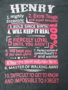 Sweatshirthooded hoodie  2xl black Henry tough loyal HENRY  JERZEES NEW R - Picture 1 of 3