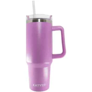 KATYDID ORCHID WATER BOTTLE TUMBLER 40 OUNCE WITGH HANDLE & STRAW- BRAND NEW - Picture 1 of 2