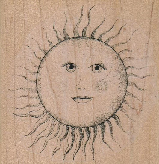 Sello de goma radiante/grande de 3 3/4 x 3 3/4", sello celeste, sello solar Foto 1 de 1