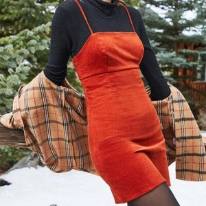 Lottie Moss Pacsun Women's Rust Corduroy Thin Strap Size Zip Dress Size XL New - Picture 1 of 6