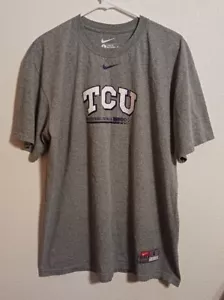 TCU Horned Frogs Nike Tee Short Sleeve Shirt Men's Gray Size Large - Picture 1 of 6