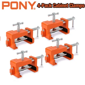 PONY 4-Pack Cabinet Clamp Set 440 lbs Load Limited Cabinet Claw Face Frame Clamp - Picture 1 of 9