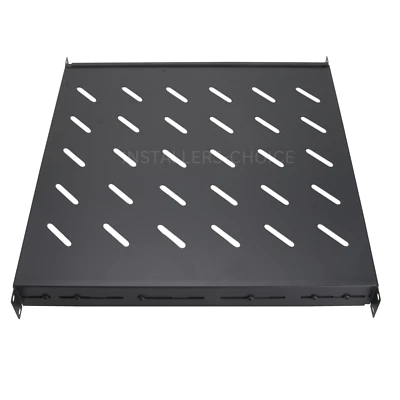 1U Vented Server Shelf 19" Adjustable Rack Mount 18"-42" Depth, 40lb Capacity - Image 1 of 4