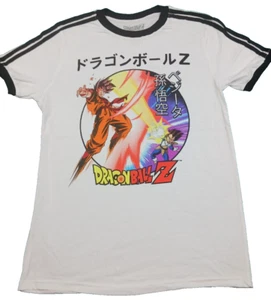 Dragon Ball Z TShirt Unisex Small Son Goku Vegeta White w/Black Trim Unisex Tee - Picture 1 of 8