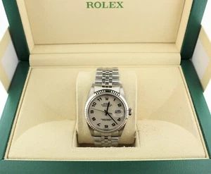 2001 Rolex Datejust 16234 Ivory Jubilee Arabic Dial SS Jubilee No Papers 36mm - Picture 1 of 10
